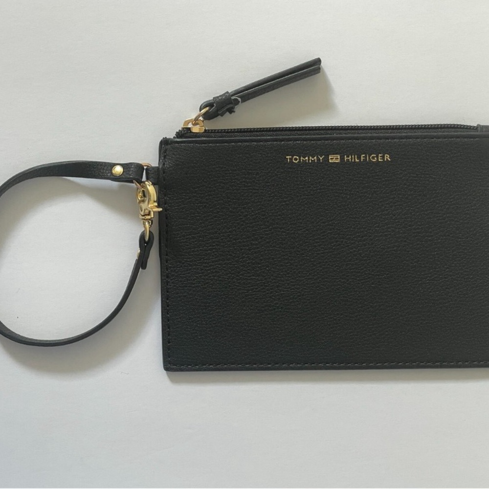 Tommy Hilfiger Black and Gold Wristlet
